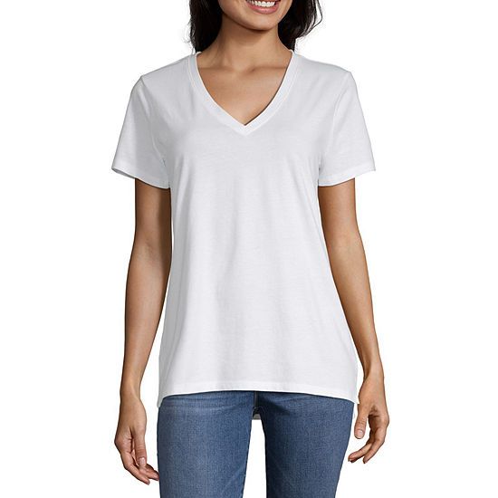 a.n.a Womens V Neck Short Sleeve T-Shirt | JCPenney