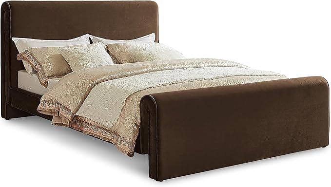 Meridian Furniture Sloan Collection Modern | Contemporary Upholstered Bed with Rich Soft Brown Ve... | Amazon (US)