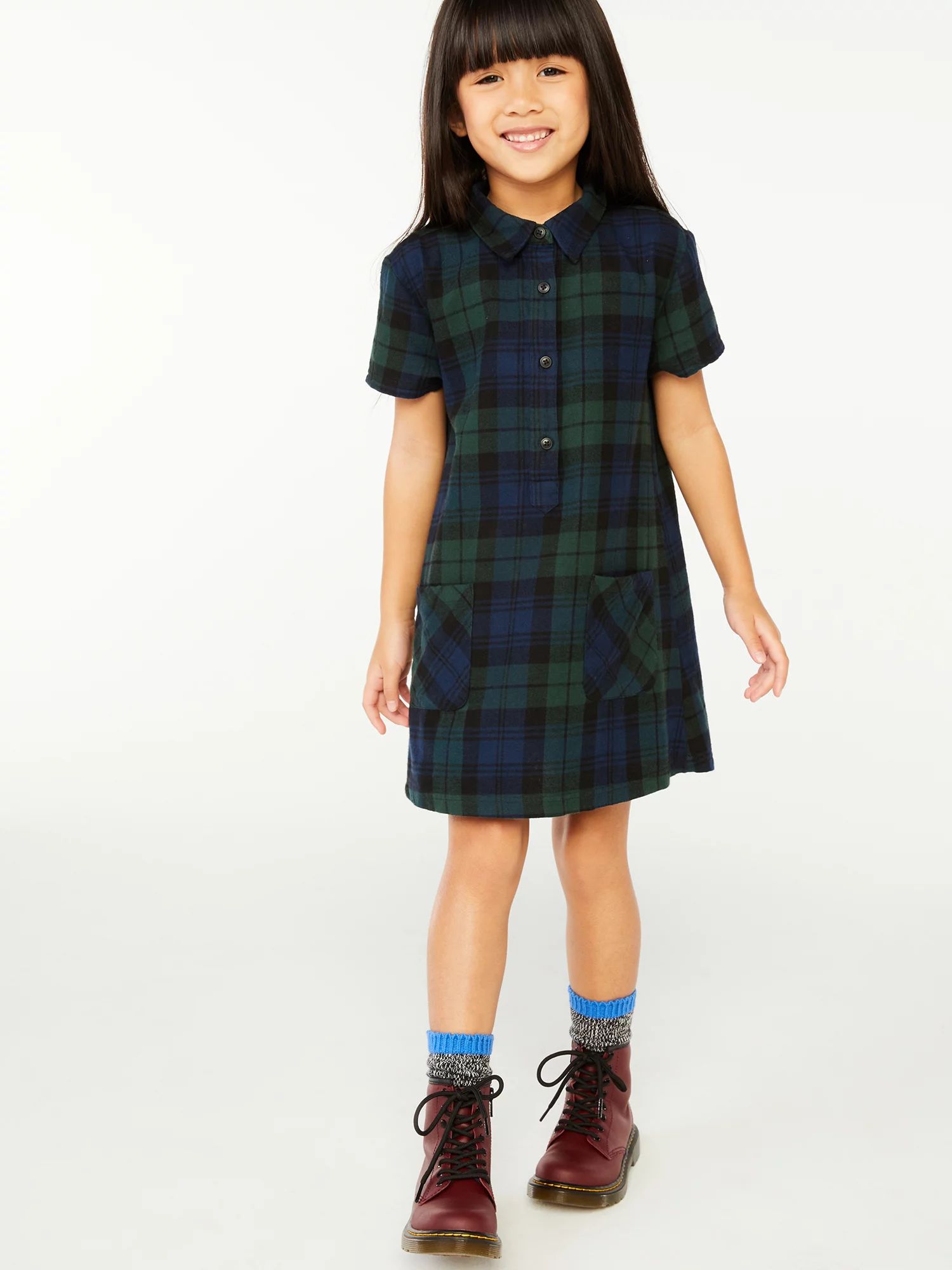 Free Assembly Girls Popover Shirtdress, Sizes 4-18 | Walmart (US)