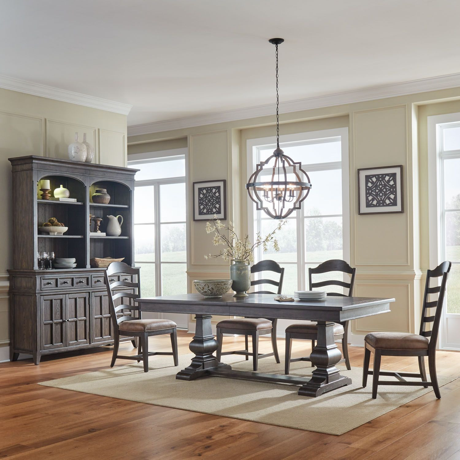 Paradise Valley Saddle Brown Trestle Extendable Dining Room Set | 1stopbedrooms