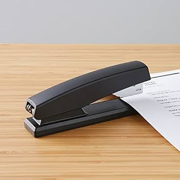 Amazon Basics Office Stapler with 1000 Staples, 25 Sheet Capacity, Non-Slip, Black, Home Office | Amazon (US)