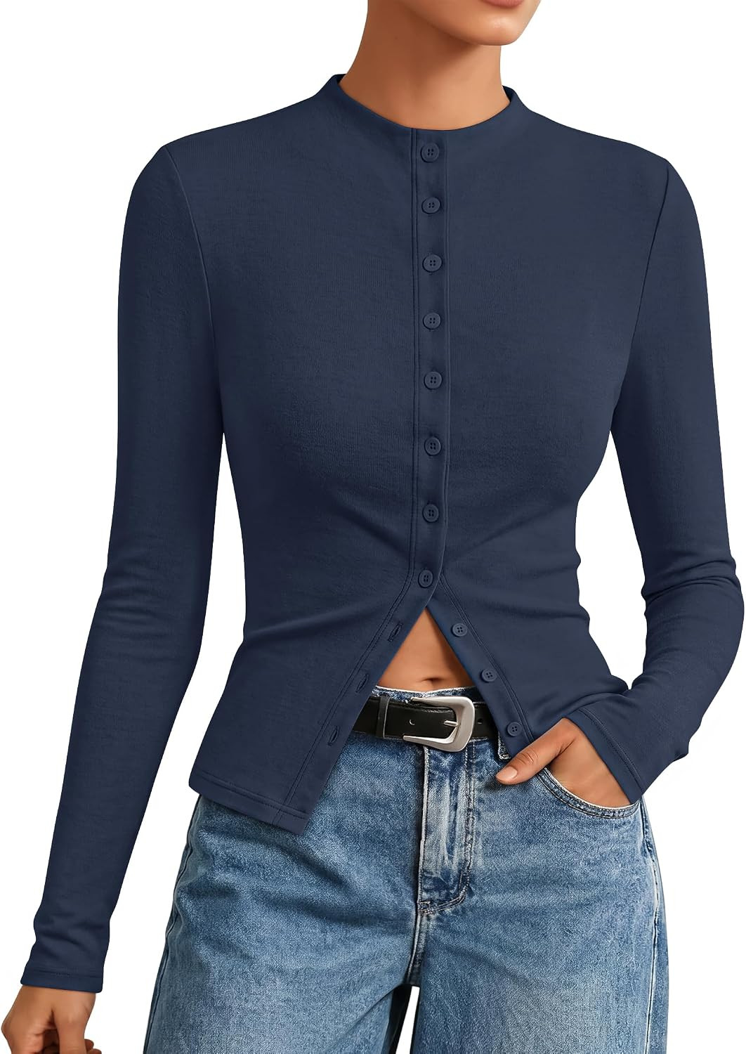 ZESICA Women's Mock Neck Lightweight Cardigan Sweaters 2026 Fall Outfits | Amazon (US)