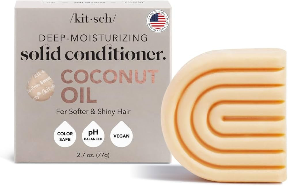 Kitsch Coconut Oil Deep-Moisturizing Hair Conditioner Bar | Made in US | Holiday Gift | Eco-frien... | Amazon (US)