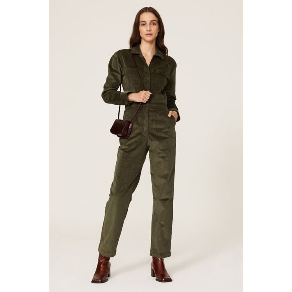 Rivet Utility Bigwig Corduroy Jumpsuit green | Rent the Runway