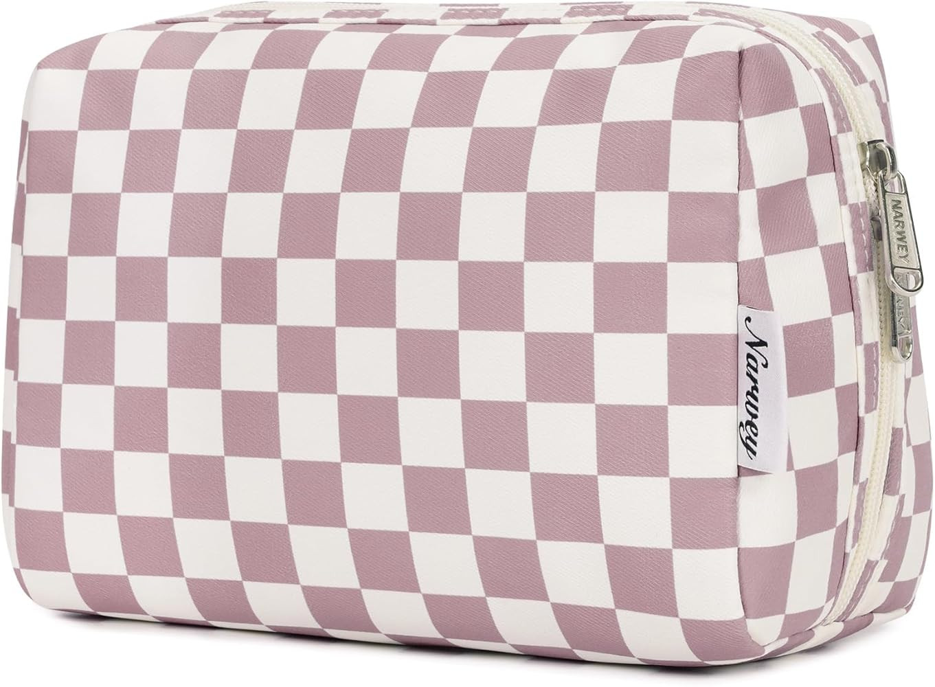 Checkered Makeup Bag Travel Cosmetic Bag Organizer Toiletry Bag Make Up Bags with Compartments fo... | Amazon (UK)