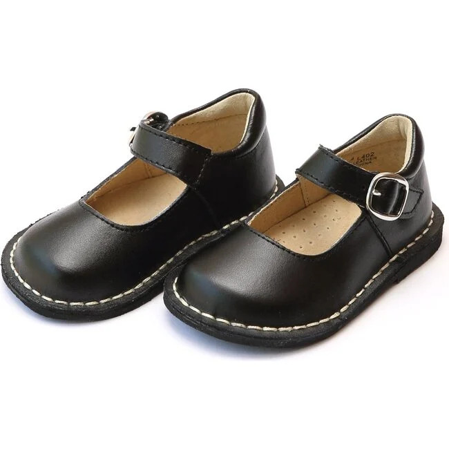 Grace Leather Stitch Down School Mary Jane, Black | Maisonette