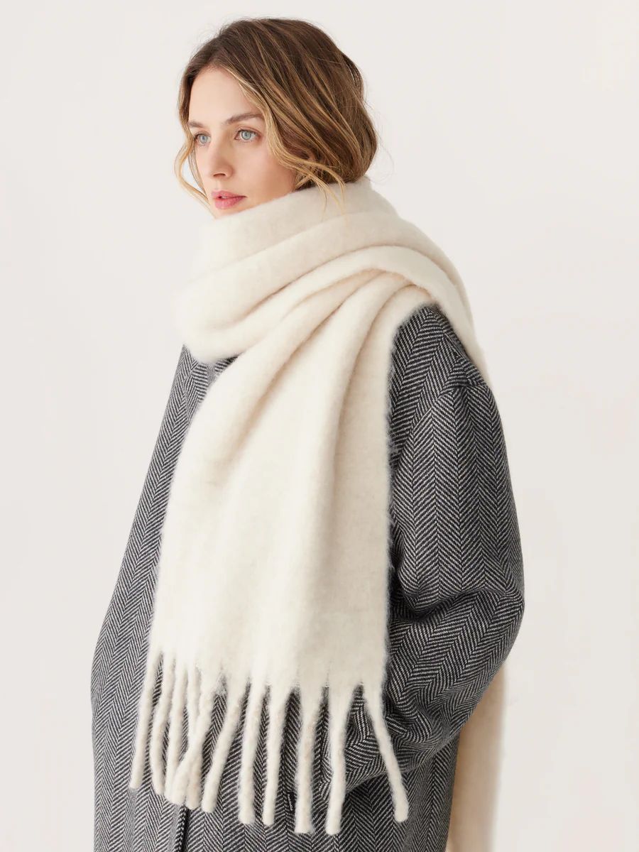 The Fuzzy Scarf in White | Frank And Oak
