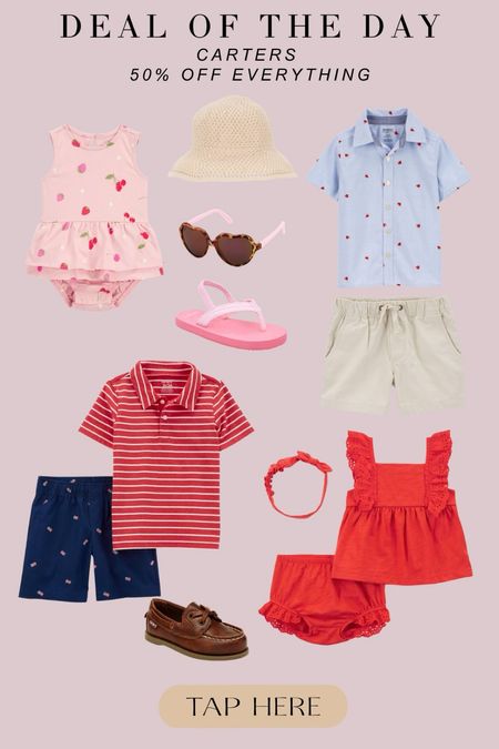 Carters is having 50% off everything for Memorial Day Sales!  Great time to refresh the little one’s wardrobes for spring/summer!! 

#LTKBaby #LTKFindsUnder50 #LTKSaleAlert