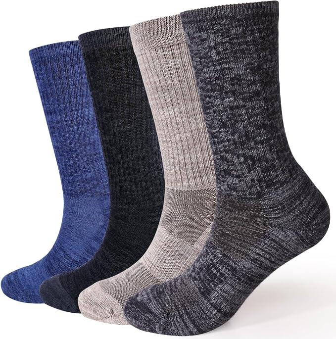 EnerWear 4 Pack Women's Merino Wool Outdoor Hiking Trail Crew Sock | Amazon (US)