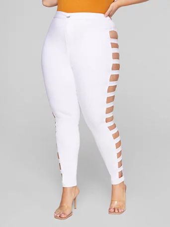 High Rise Skinny Jeans with Side Cutouts - Fashion To Figure | Fashion To Figure