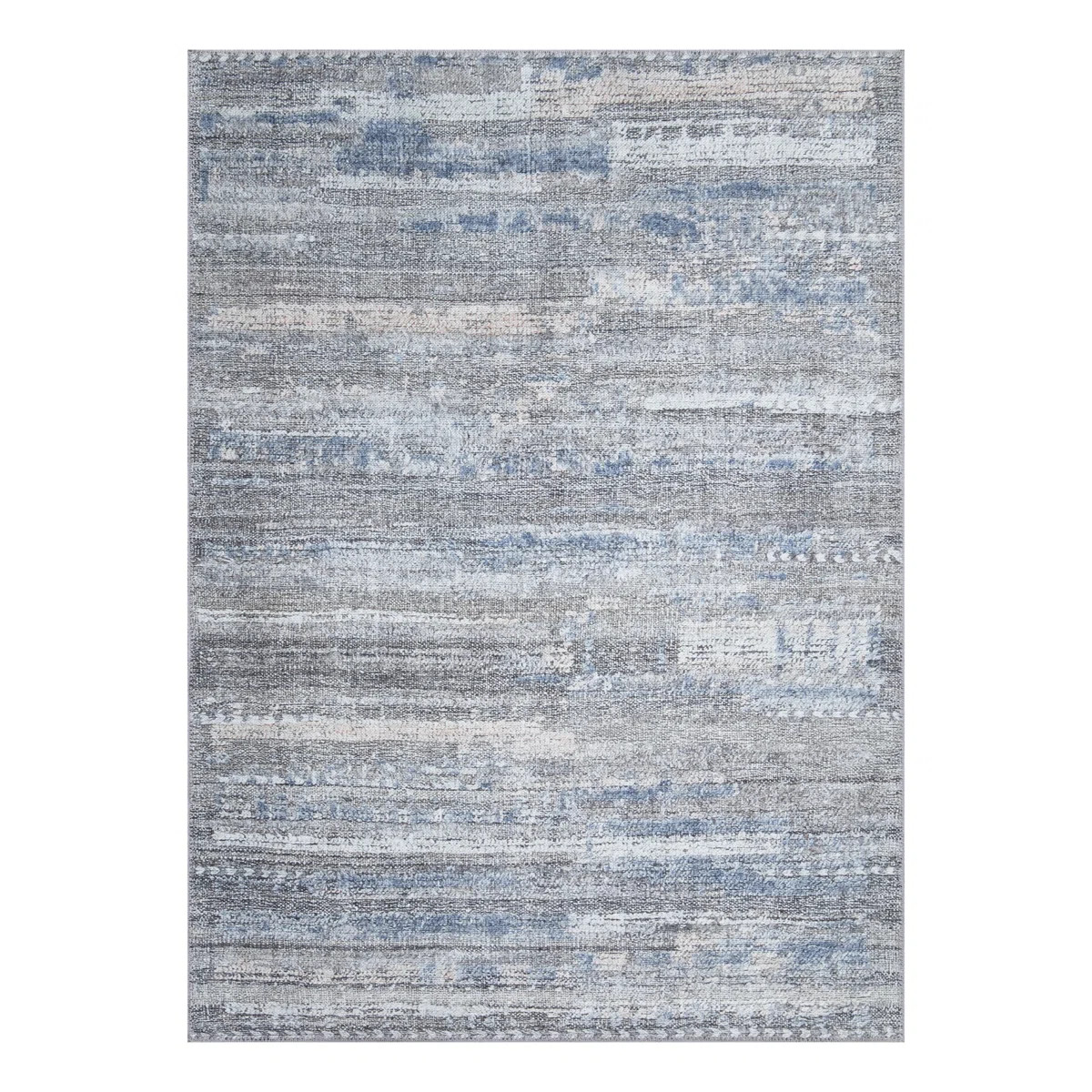 17 Stories Washable Non-Slip Rug - Gray / Blue / Blush Modern Abstract Area Rug | Wayfair North America