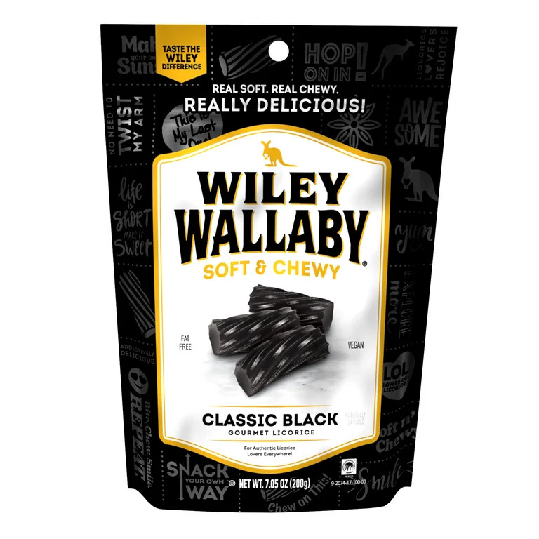 Wiley Wallaby Classic Black Licorice Candy, 7.05 oz. Resealable Bag | Walmart (US)