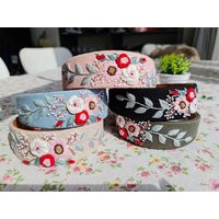 Floral Embroidered Headband, Linen Turban, Big Flowers Embroidery Hairband, Vintage Boho Hair Accessories | Etsy (US)