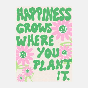 Happiness Grows Print by Julia Santos | Dorm Essentials - 9" x 12" - Dormify | Dormify