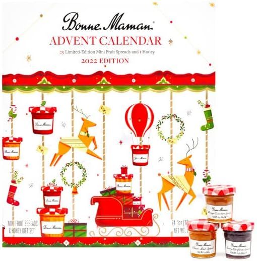 Bonne Maman 2022 Limited Edition Advent Calendar, 23 Mini Fruit Spreads and 1 Honey | Amazon (US)