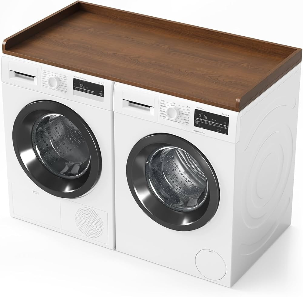 SpaceAid Washer Dryer Countertop, Laundry Wood Shelf Topper with Edge, 54" Width x 27.5" Depth Co... | Amazon (US)