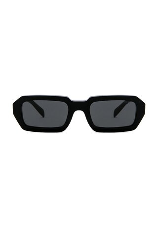 Prada Rectangular Sunglasses in Black from Revolve.com | Revolve Clothing (Global)