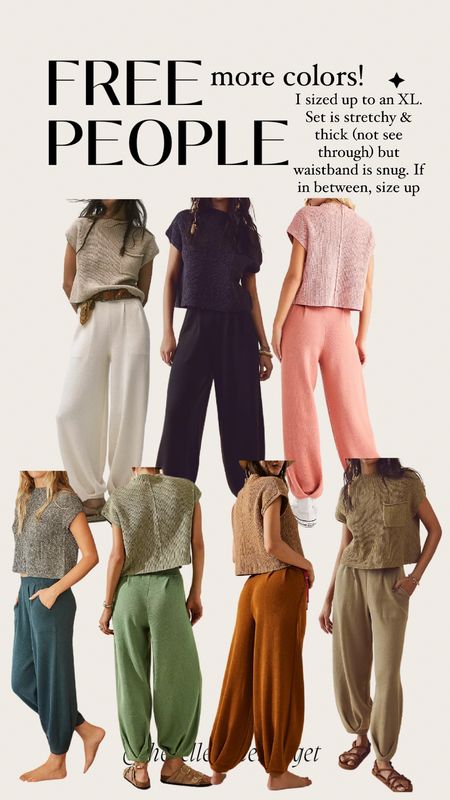 Free people matching set loungewear - new colors 

#LTKSeasonal #LTKstyletip #LTKFind