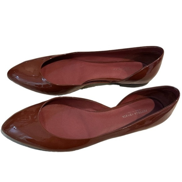 Bottega Veneta Brown Patent Leather D'orsay Ballet Flats | Poshmark