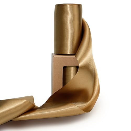 LaRibbons Pale Gold Satin Ribbon 4 Inch x 10 Yards Double Faced | Amazon (US)
