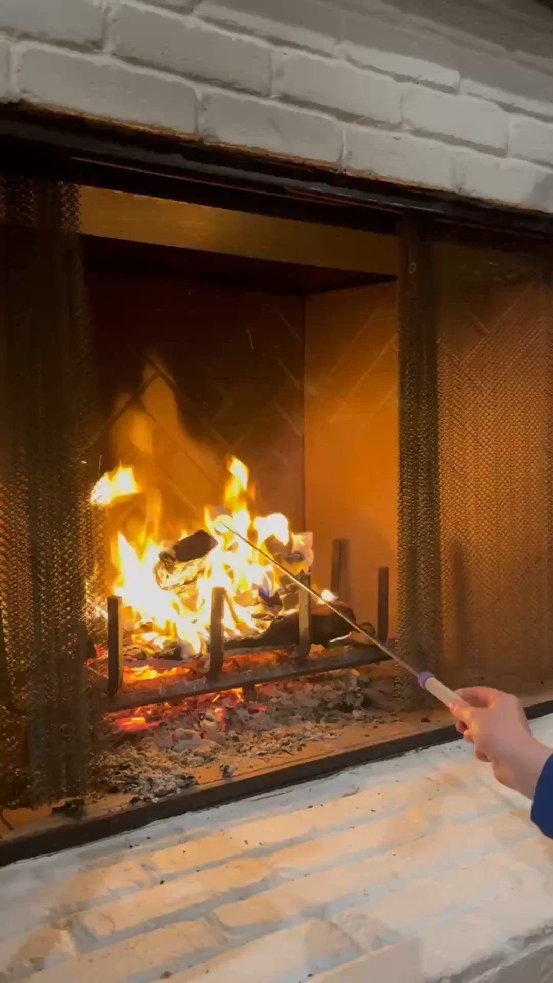 Cozy nights by the brick fireplace 🔥 roasting marshmallows and soaking up the glow of the firewood flames — nothing says fall like this! 🍂 The iron fireplace grate and mesh screen make it safe and stylish, while the neutral brick hearth keeps everything classic and timeless.


#FireplaceDecor #CozyHome #FallVibes #BrickFireplace #MarshmallowRoast #FireplaceTools #HomeStyling #LTKHome #LTKFinds #CottageStyle #CozyCorners #WarmAndInviting #eanesinteriors



#LTKHome #LTKSeasonal #LTKdayinmylife