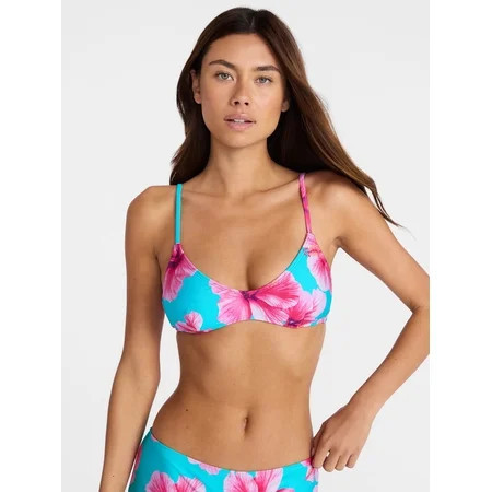 No Boundaries Print Bralette Bikini Top, Women's XXS-XXL | Walmart (US)