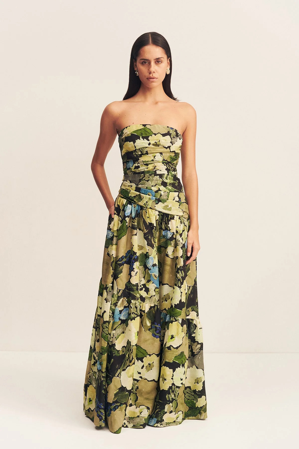 Weyes Strapless Tiered Maxi Dress | Botanical Floral | Dresses | Shona Joy | Shona Joy