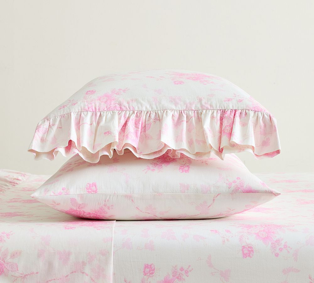 LoveShackFancy Rose Ruffle Pillowcases - Set of 2 | Pottery Barn (US)