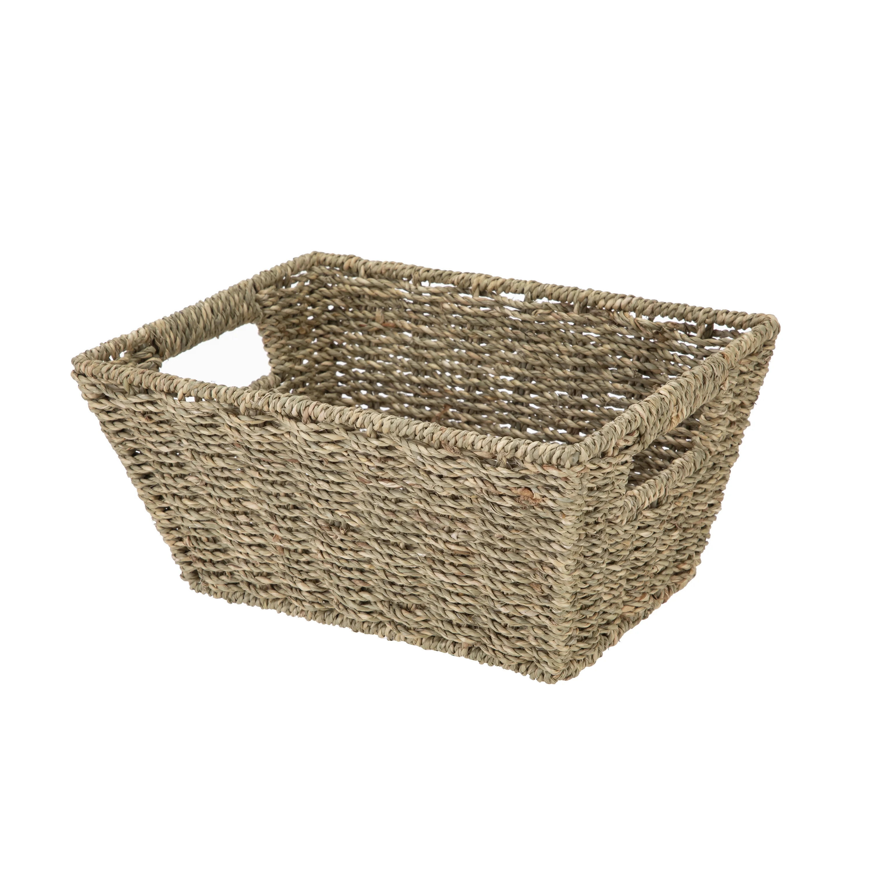 Mainstays Natural Handwoven Seagrass Basket, Rectangle | Walmart (US)
