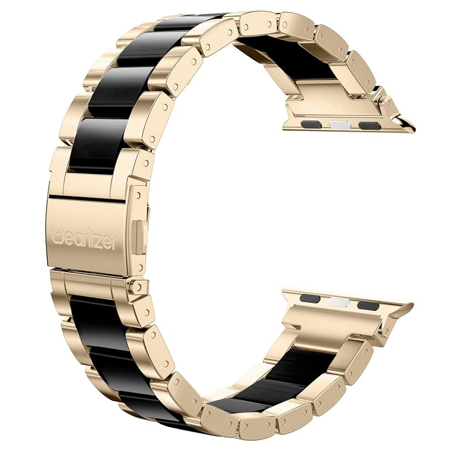 Wearlizer Compatible with Apple Watch Band 38/40/41/42mm Womens, Stainless Steel Wristbands Scrub... | Amazon (US)