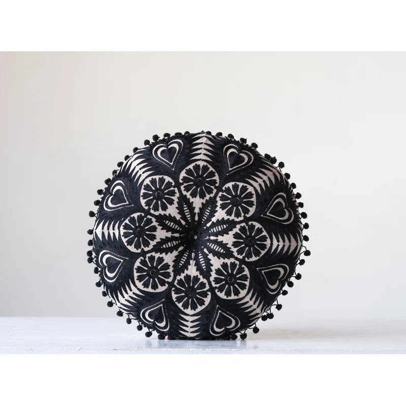 Ketner & Chambray with Pom Poms Throw Pillow | Wayfair North America