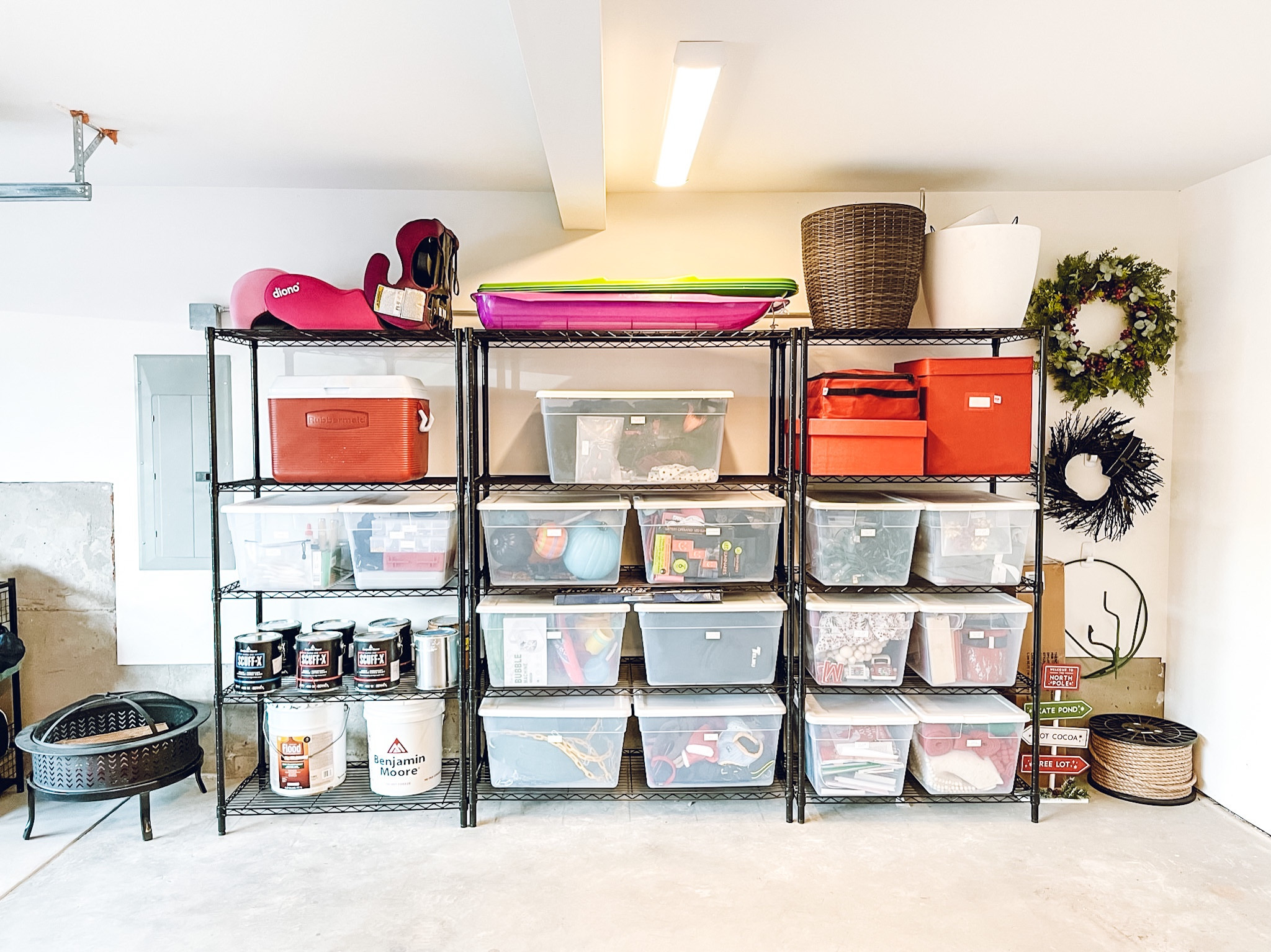Garage organization. Room Essentials Clear Storage Box. Amazon Christmas Ornament Storage Box and Toboggan snow sled✨

#LTKunder100 #LTKfamily #LTKhome