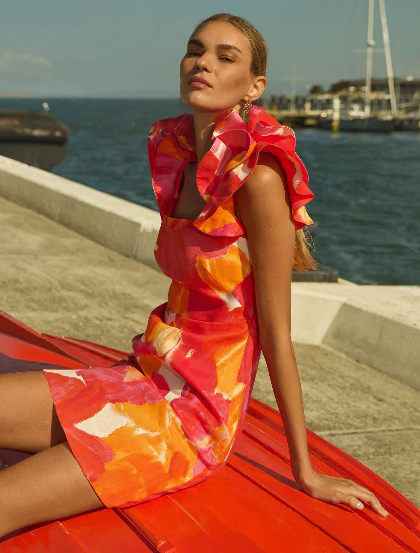 Mackenzie Ruffle-Sleeve Mini Dress | Ever New (CA)