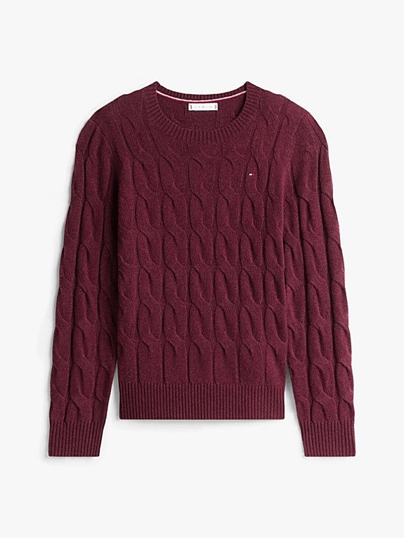 Softer Zopfstrick-Pullover aus reiner Wolle | Tommy Hilfiger (DE)