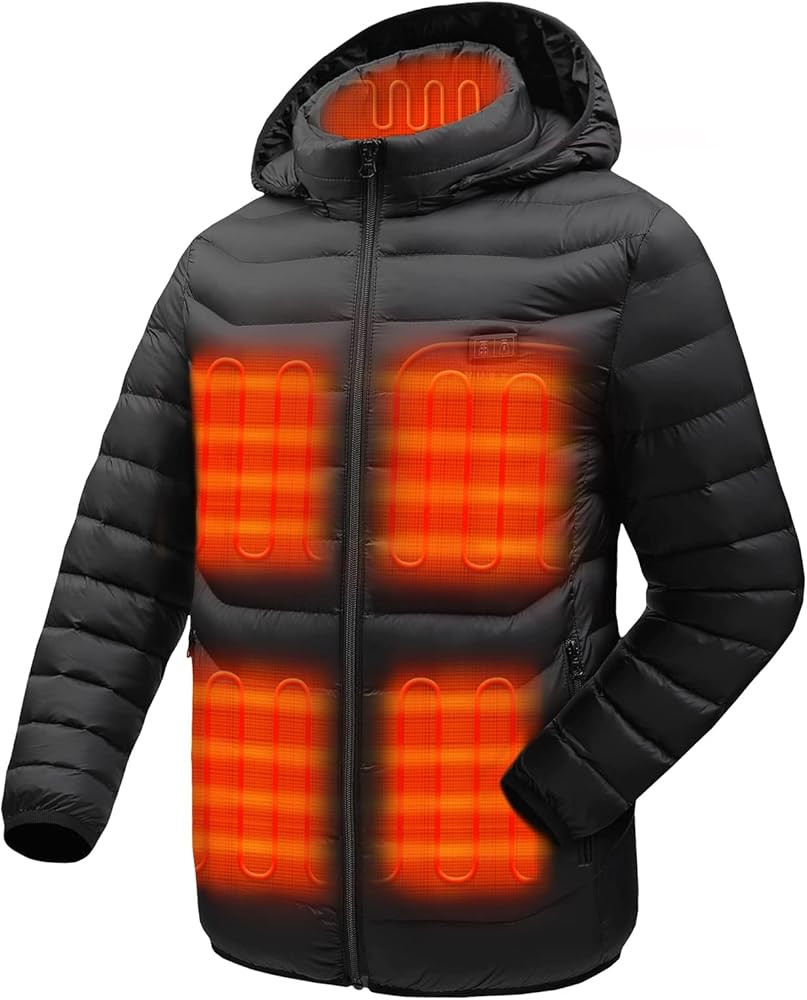 Venustas Heated Jacket with Battery Pack 7.4V (Unisex), 6 heat zones, Heated Coat for Women and Men  | Amazon (US)