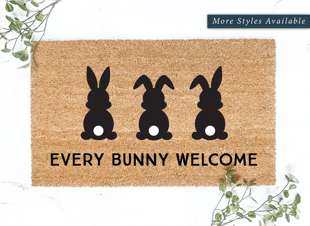 Every Bunny Welcome Doormat, Easter Doormat, Spring Doormat, Easter Porch Decor, Host Gift, Anima... | Etsy (US)