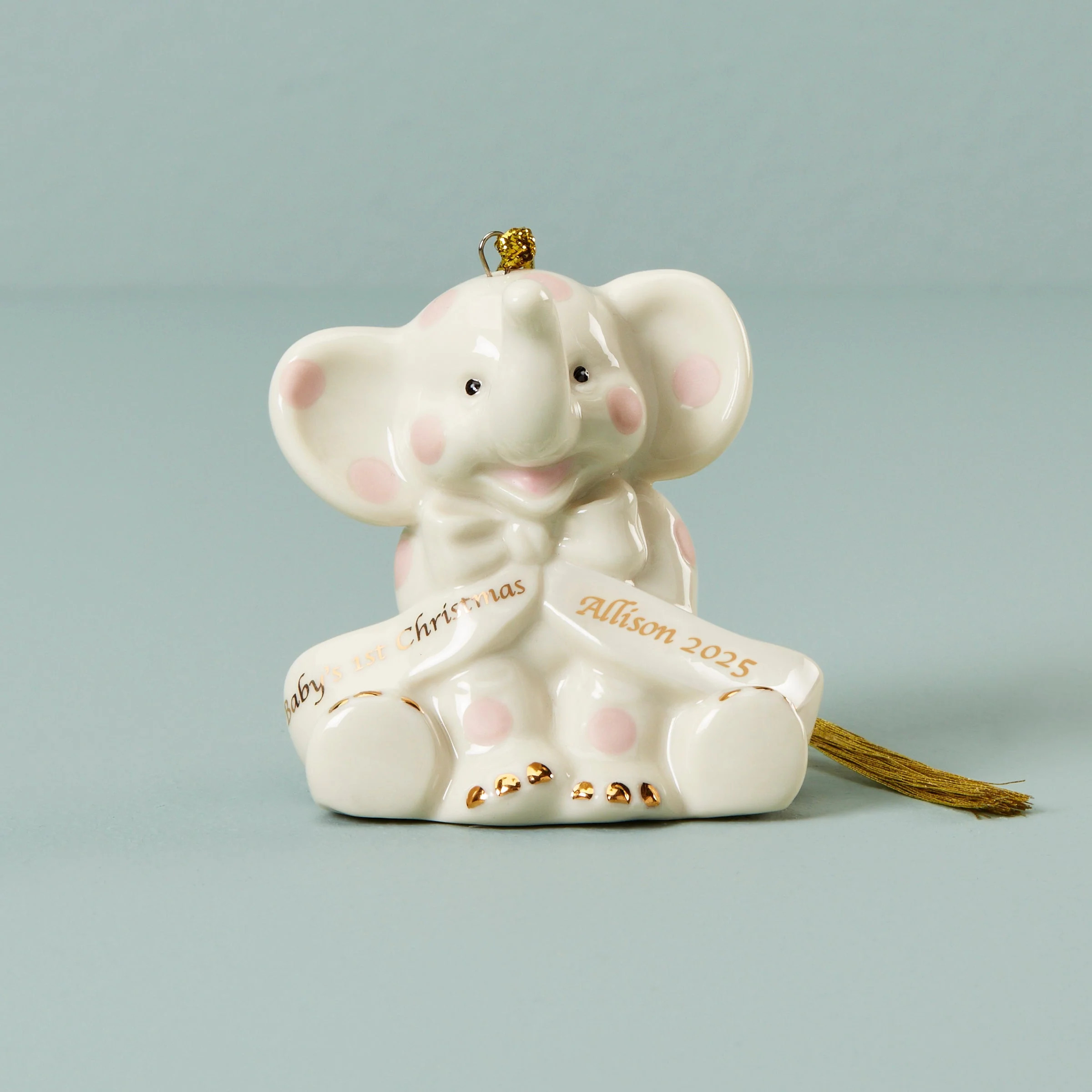 Personalized Pink Elephant Ornament | Lenox