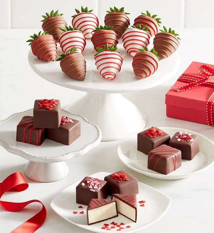 Sweet on You Cheesecake Bites™ With Love & Romance™ Dipped Strawberries | Shari's Berries