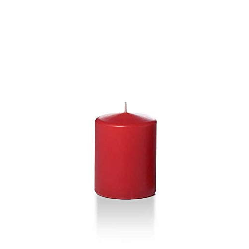 yummi 2.25" x 3" Ruby Red Slim Round Pillar Candles - 4 per Pack | Amazon (US)