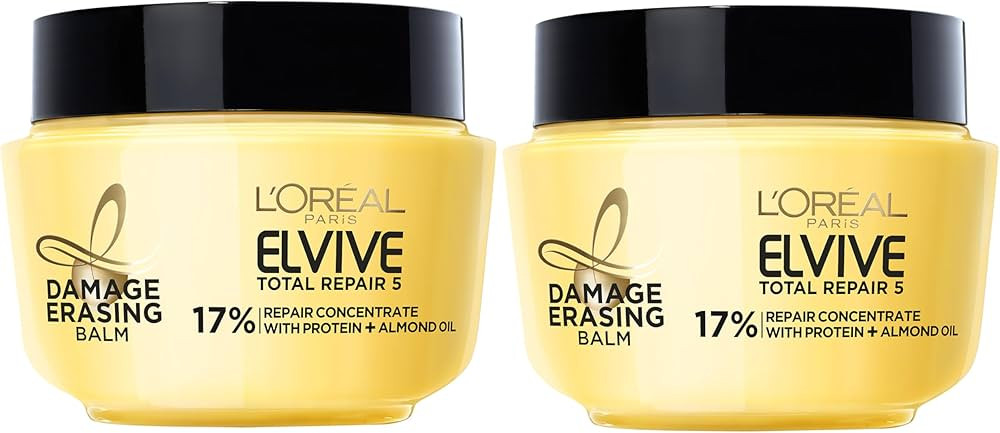 L'Oreal Paris Hair Care Elvive Total Repair 5 Damage Erasing Balm, Conditioning Hair Mask for Dam... | Amazon (US)