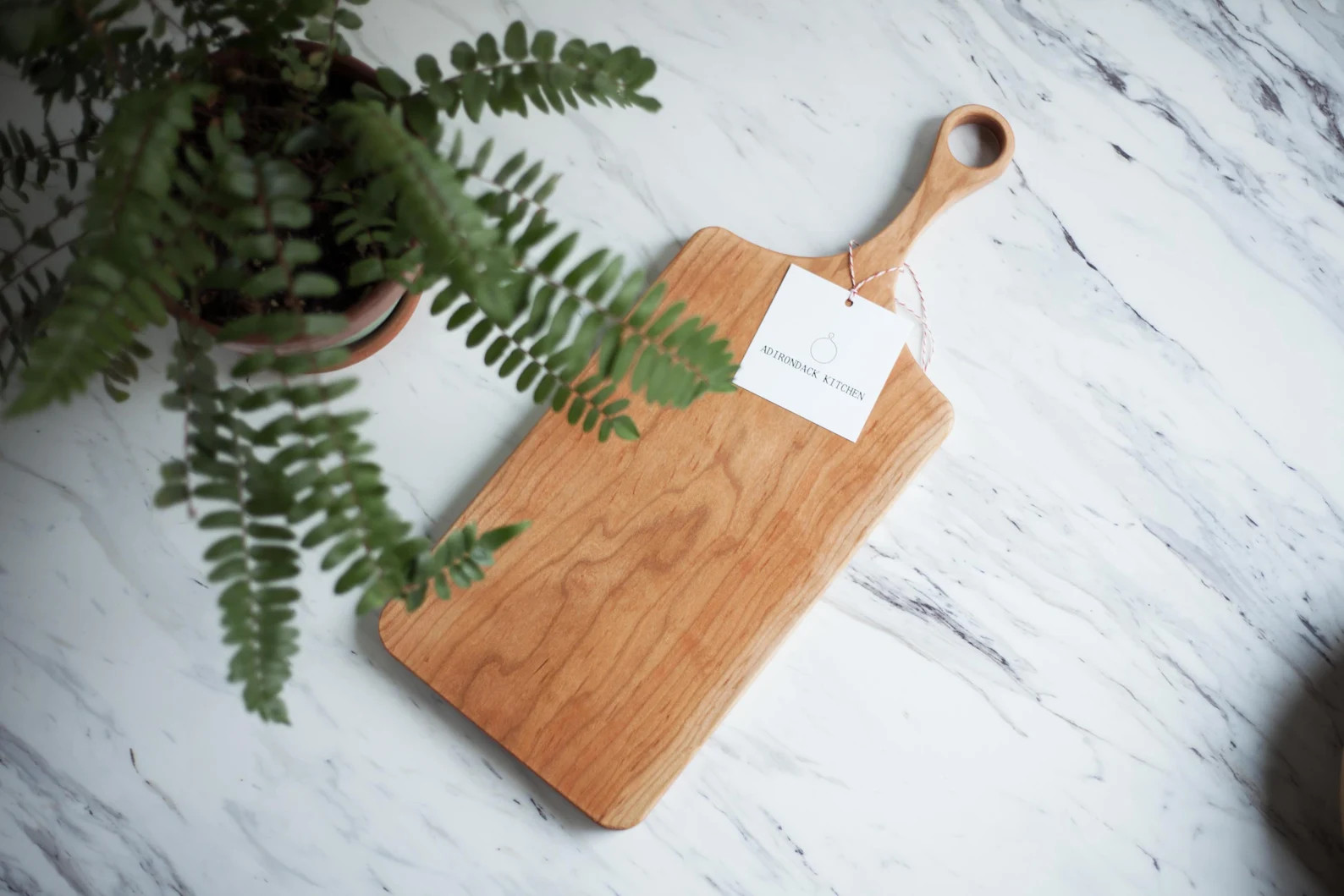 Classic Cherry Wood Cutting Board With Handle Wood Serving - Etsy | Etsy (US)