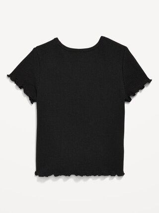 Short-Sleeve Lettuce-Edge T-Shirt for Toddler Girls | Old Navy | Old Navy (US)