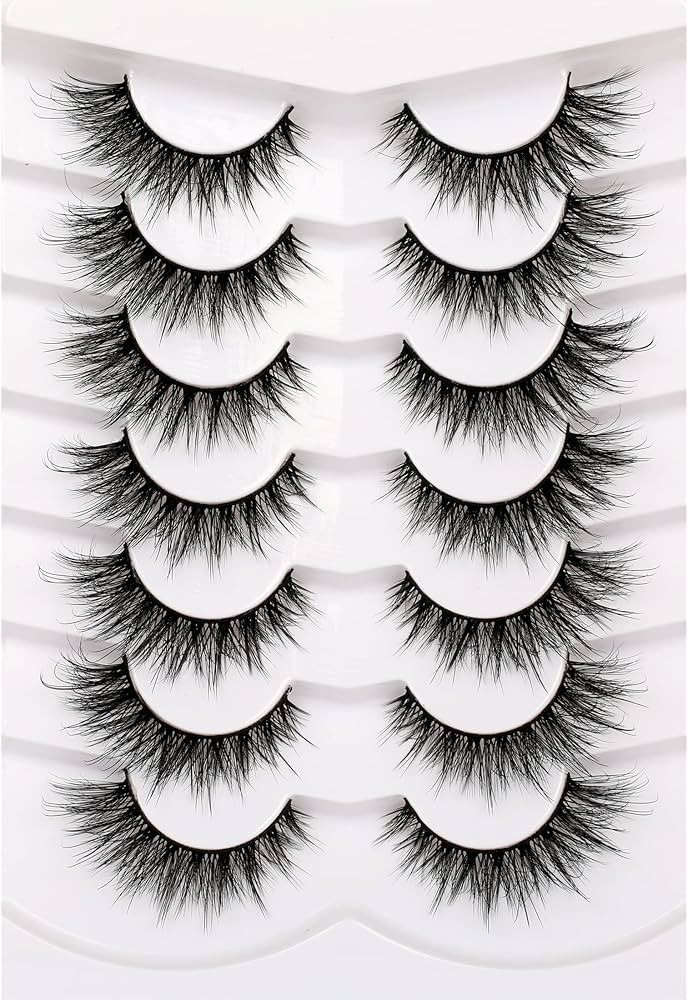 Pooplunch False Eyelashes Fairy Lashes Wispy Crossed Fluffy Faux Mink Lashes Cat Eye Look Flutter... | Amazon (US)