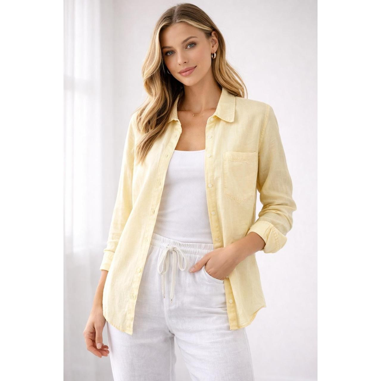 H & M Women's Shirt - Yellow - M | Depop US