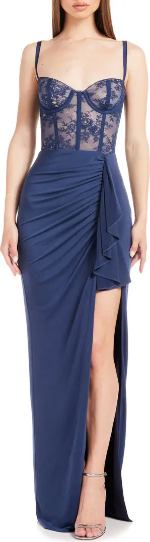 Willow Floral Lace & Jersey Gown | Nordstrom