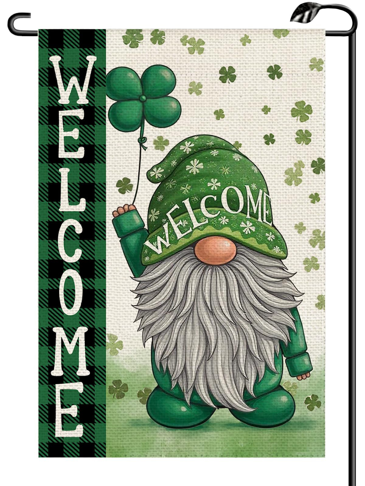 St Patricks Day Gnome Shamrocks Balloon Garden Flag 12x18 Inch Vertical Double Sided Welcome Sain... | Amazon (US)