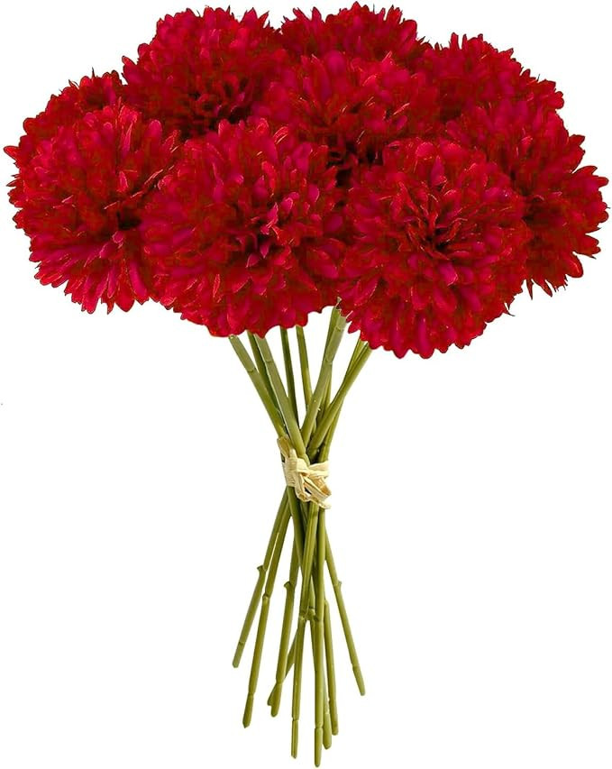 12 Pcs Artificial Chrysanthemum Ball Flowers 28CM Artificial Flowers Faux Ball Chrysanthemum Bouq... | Amazon (UK)