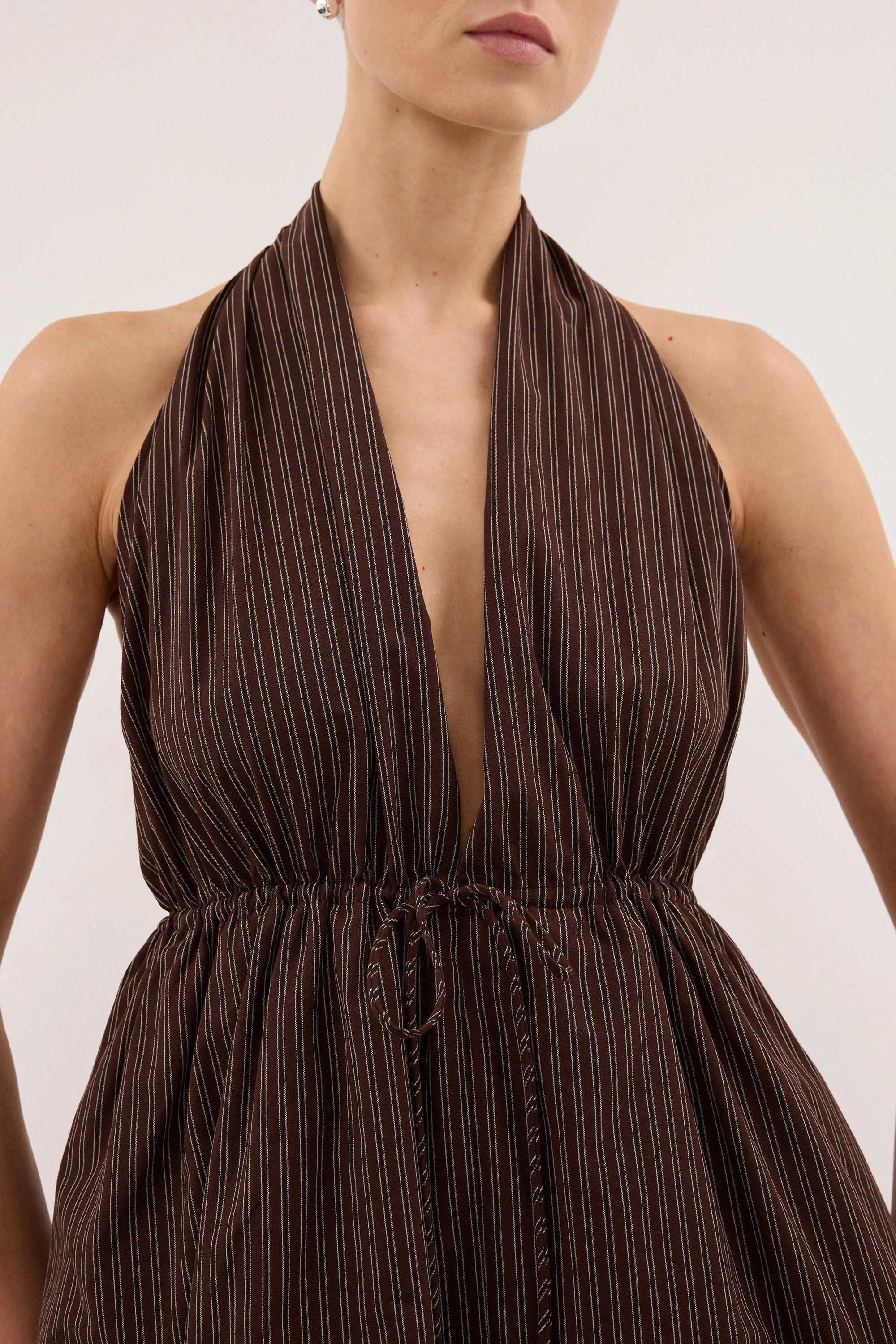 SOLACE CHOC STRIPE COTTON TOP | DISSH