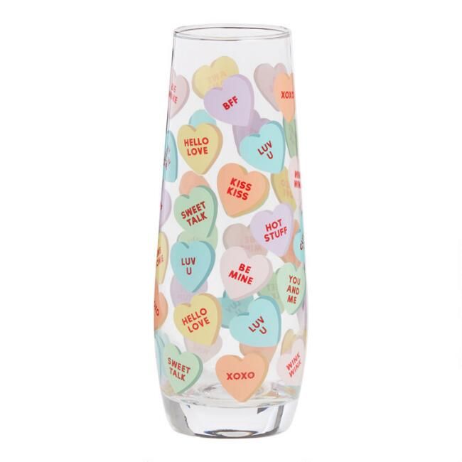 Candy Hearts Sweetheart Stemless Champagne Flute | World Market