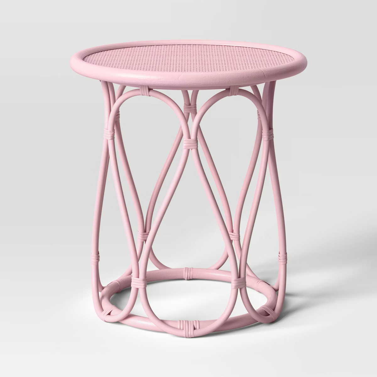 Rattan Kids' Bedside Table Coral - Pillowfort™: Pink Rattan Nightstand, No Assembly, Ethical Ha... | Target